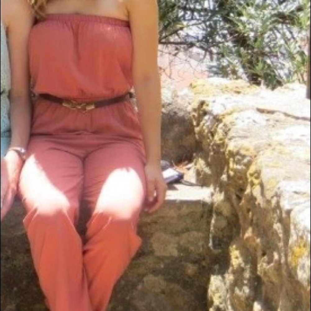 Forever 21 strapless jumpsuit with pockets